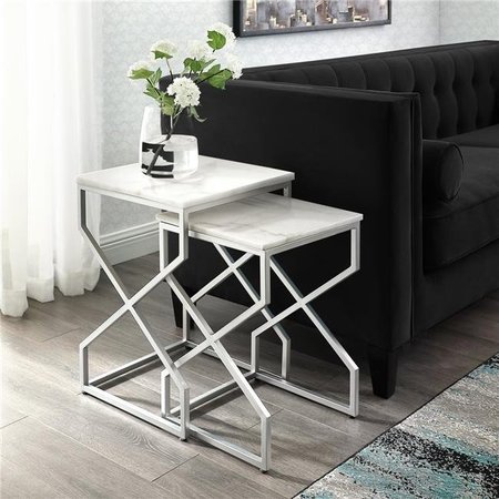 POSH LIVING Posh Living ET132-24WS-UE Navarro End Table; Silver ET132-24WS-UE